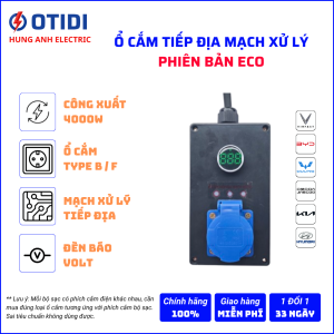 Ổ Cắm Tiếp Địa Mạch Xử Lý Thông Minh OTIDI ECO – Chuyên Dùng Cho Xe Ô Tô Điện VinFast, BYD, JAECOO & Các Dòng EV khác | Dây cáp CVV 2x2.5mm